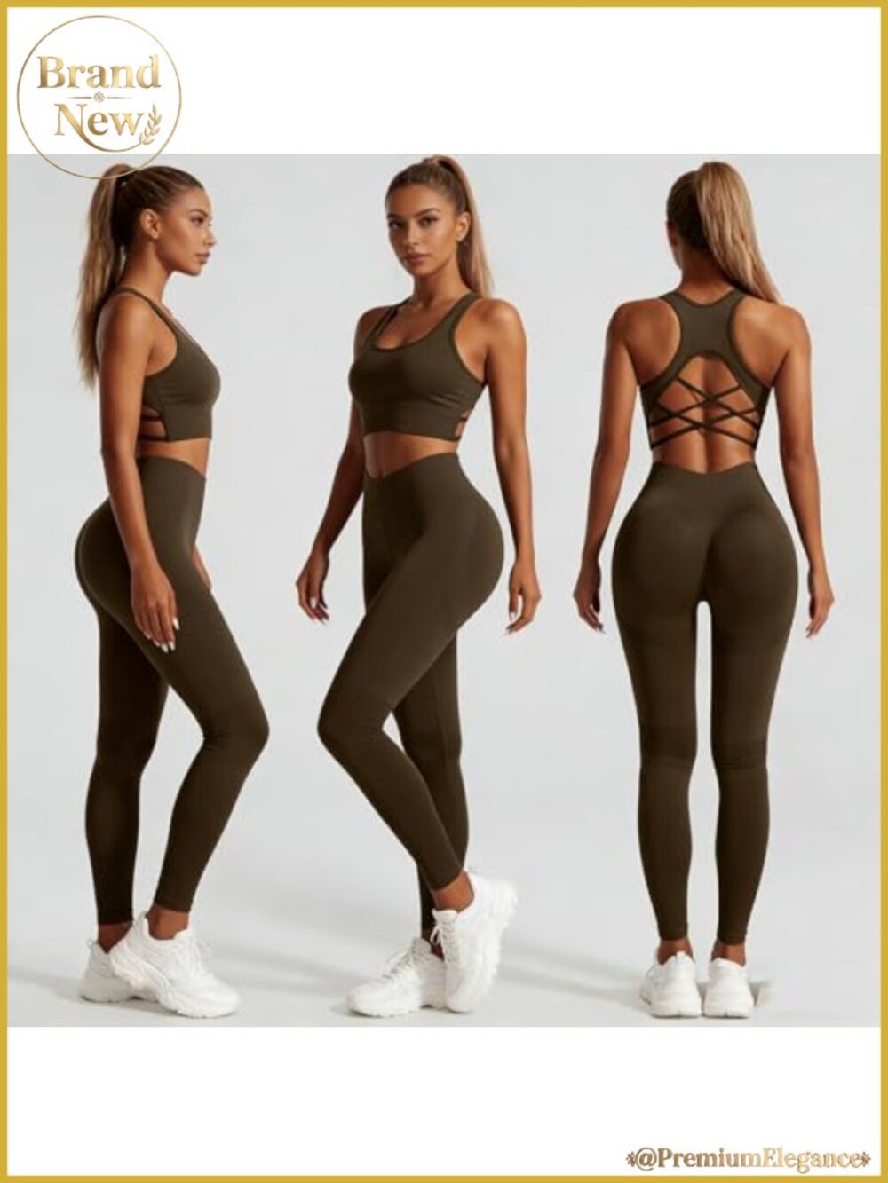 2 Piece Workout Set Seamless Sports Bra High Waist Butt Lifting Leggings